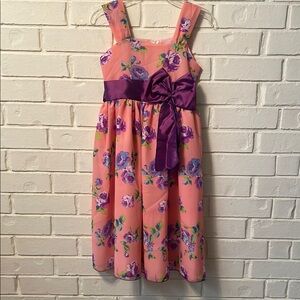 Kid Fashions Floral Kids Dress with Purple Accents Size 8 NWOTS